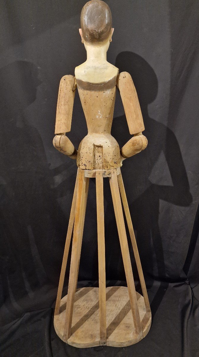 Mannequin, Sculpture En Bois Napolitaine Du XVIIIe Siècle-photo-4