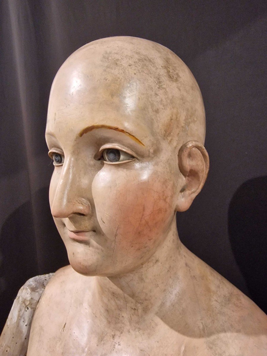 Mannequin, Sculpture En Bois Napolitaine Du XVIIIe Siècle-photo-3