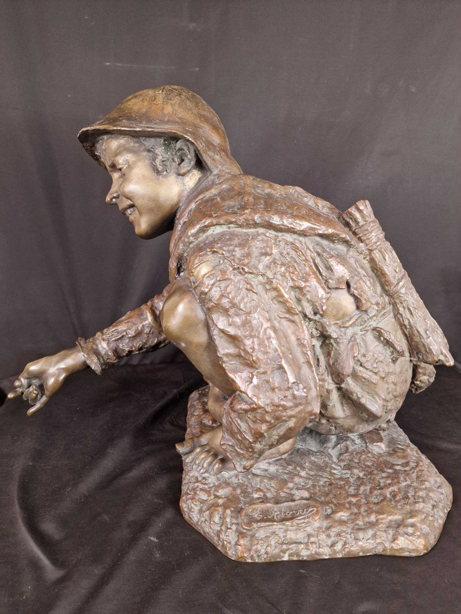 Child Player, Bronze XIXth Century-photo-2
