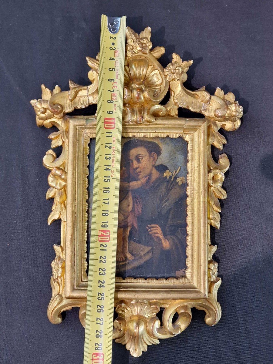 Saint Anthony And Child, Painted On Copper From The Eighteenth Century-photo-3
