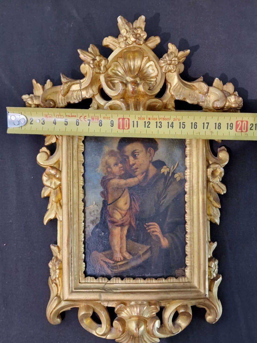 Saint Anthony And Child, Painted On Copper From The Eighteenth Century-photo-4