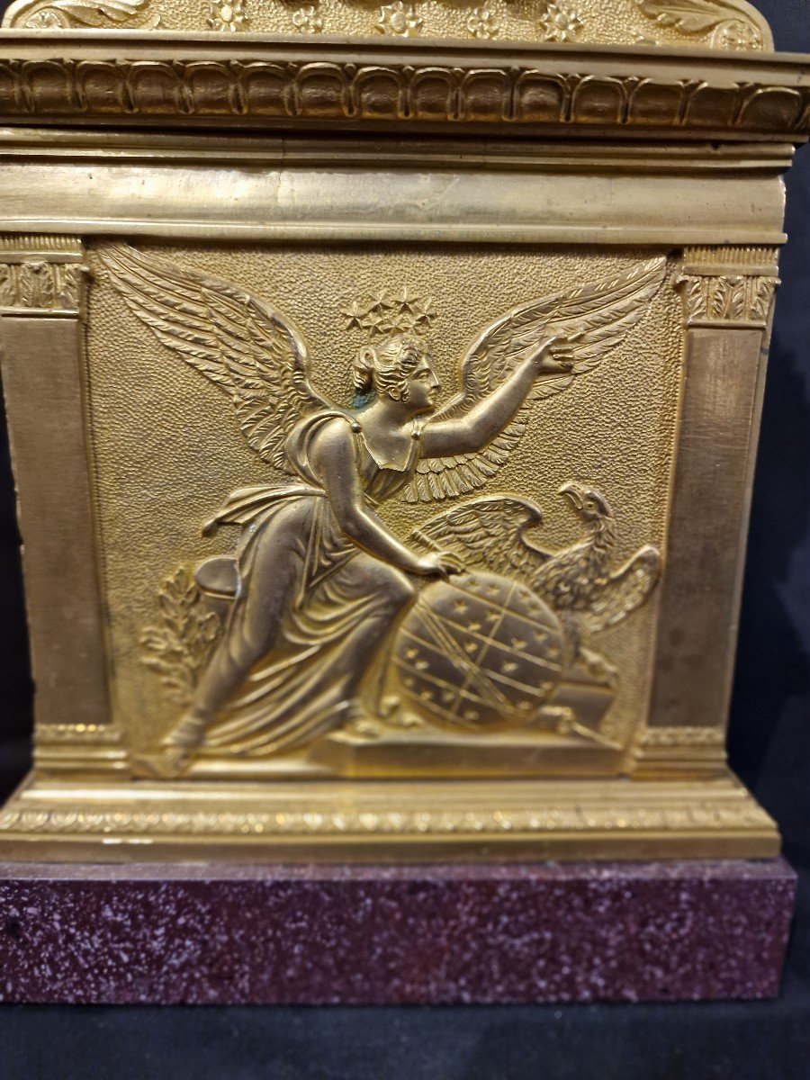 Pendule En Bronze Doré Du XIXe Siècle-photo-2