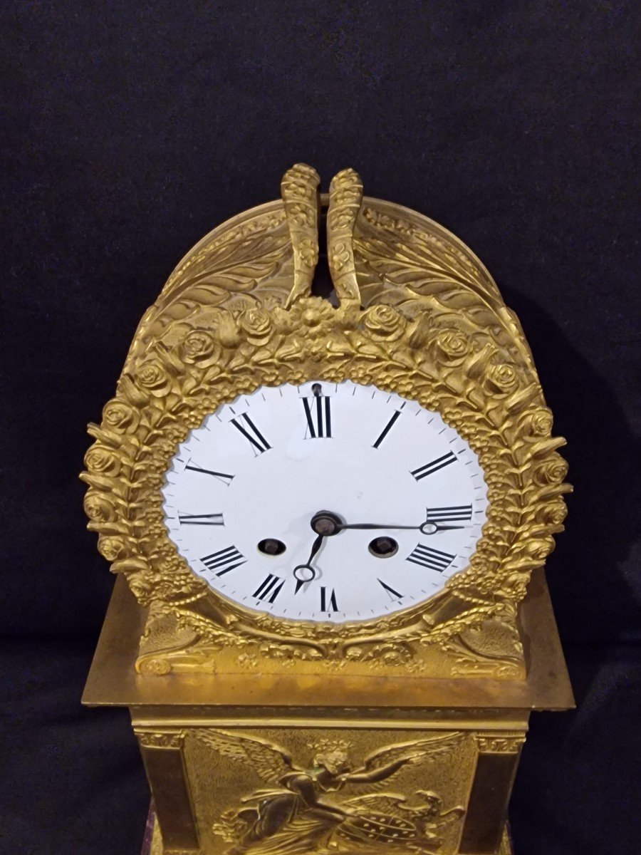 Pendule En Bronze Doré Du XIXe Siècle-photo-3