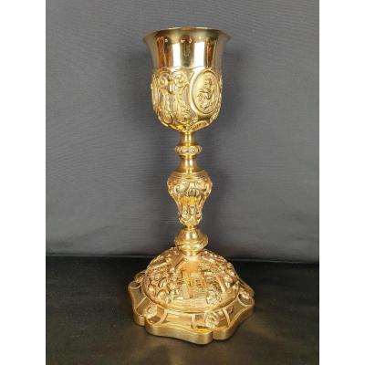 19th Century Baroque Style Gilded Silver Chalice