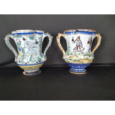 Pair Of 19th Century Neapolitan Pitchers