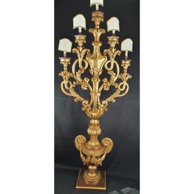 Candlestick With 5 Light Points, 18th Century Sculpture