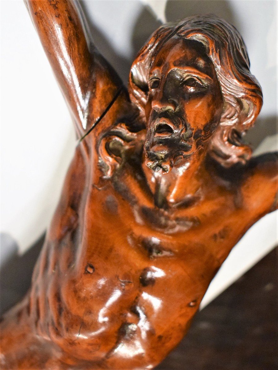 Crucified Christ - Venetian Boxwood Sculpture, Mid 17th Century-photo-4