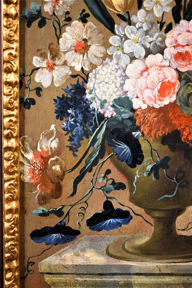 Paire De Natures Mortes De Fleurs - Maître Des Fleurs  Guardeschi - XVIIIème-photo-6