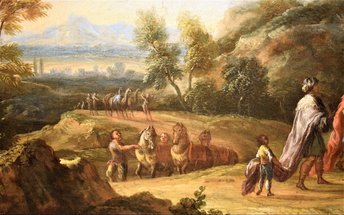 Arcadian Landscape With The Adoration Of The Magi - Andrea Locatelli (rome 1695-1741) -photo-4