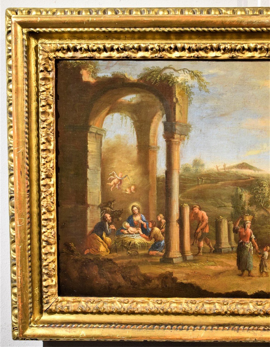 Arcadian Landscape With The Nativity - Andrea Locatelli (rome 1695-1741) -photo-3