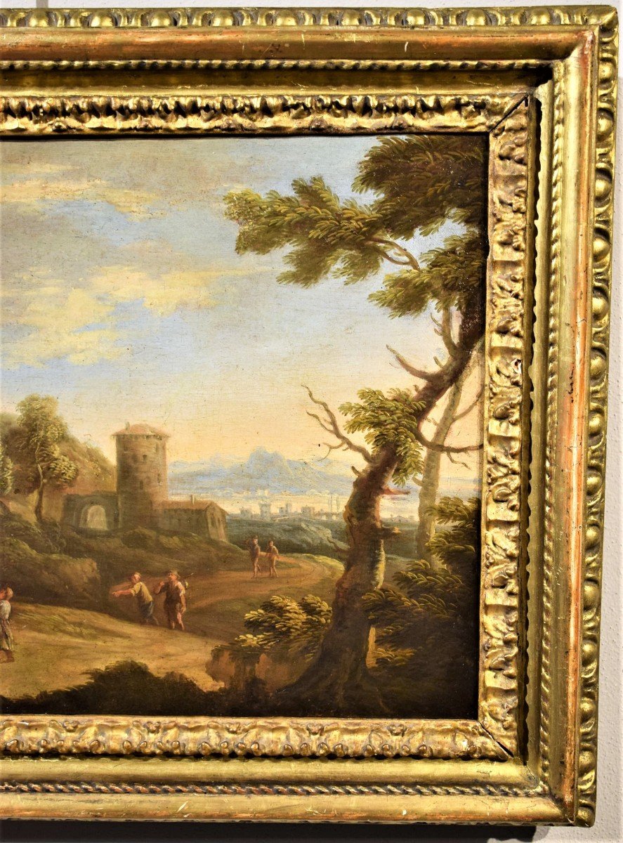 Arcadian Landscape With The Nativity - Andrea Locatelli (rome 1695-1741) -photo-1