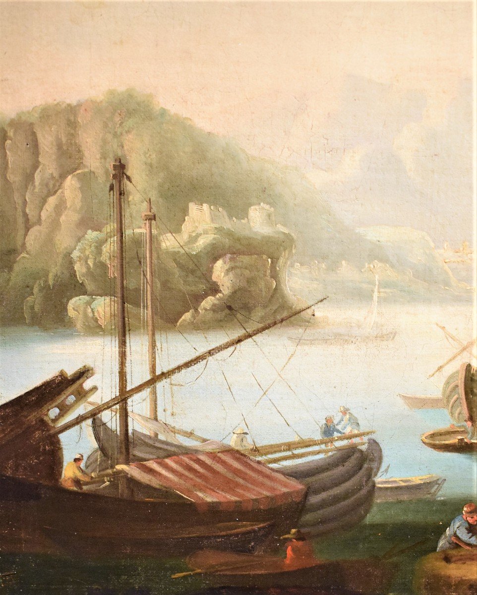 Paysage côtier avec port et ruines - Abraham Teerlink (1776-1857)-photo-1