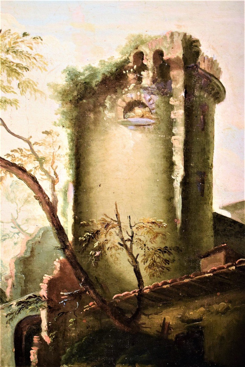 Paysage côtier avec port et ruines - Abraham Teerlink (1776-1857)-photo-4