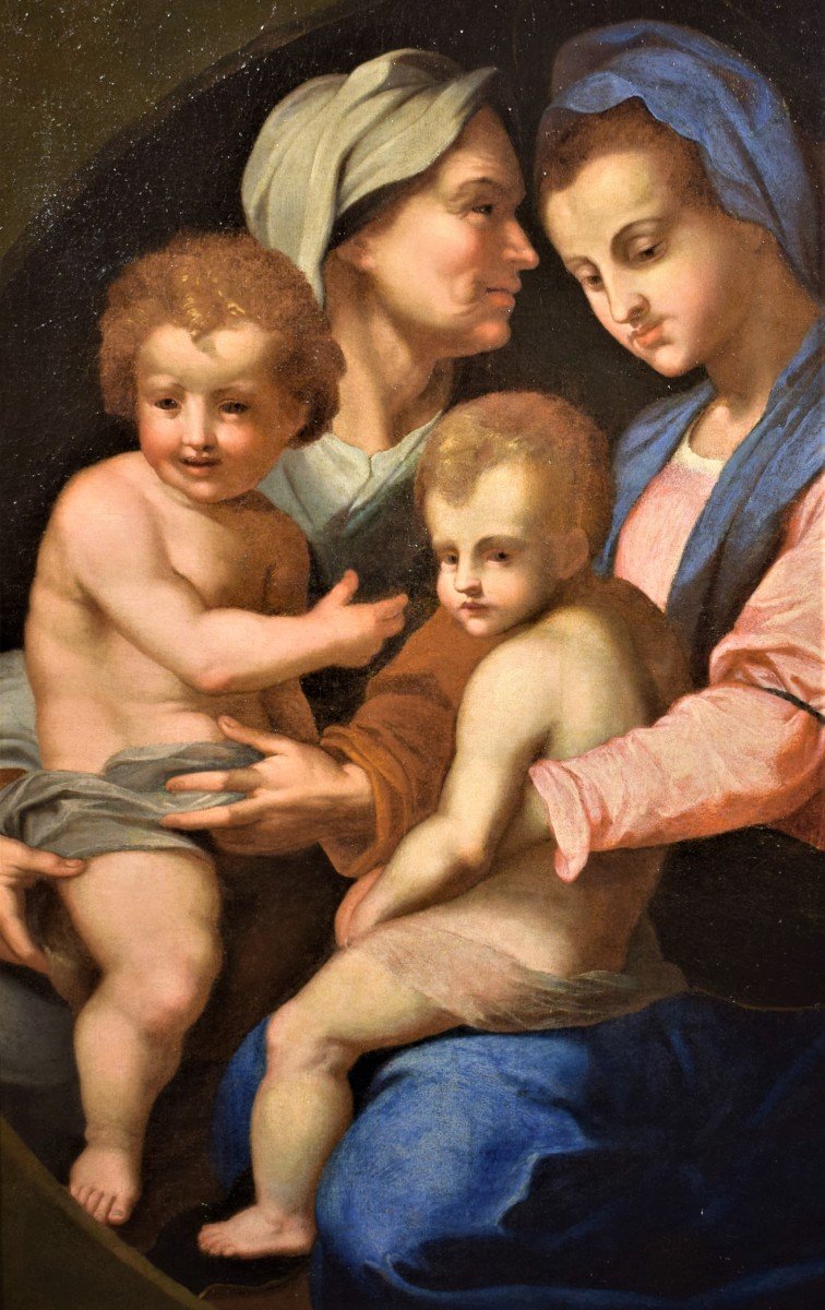 Sainte Famille, Elisabeth et Saint Jean l' Enfant - cercle Andrea del Sarto, Florence XVIème-photo-3