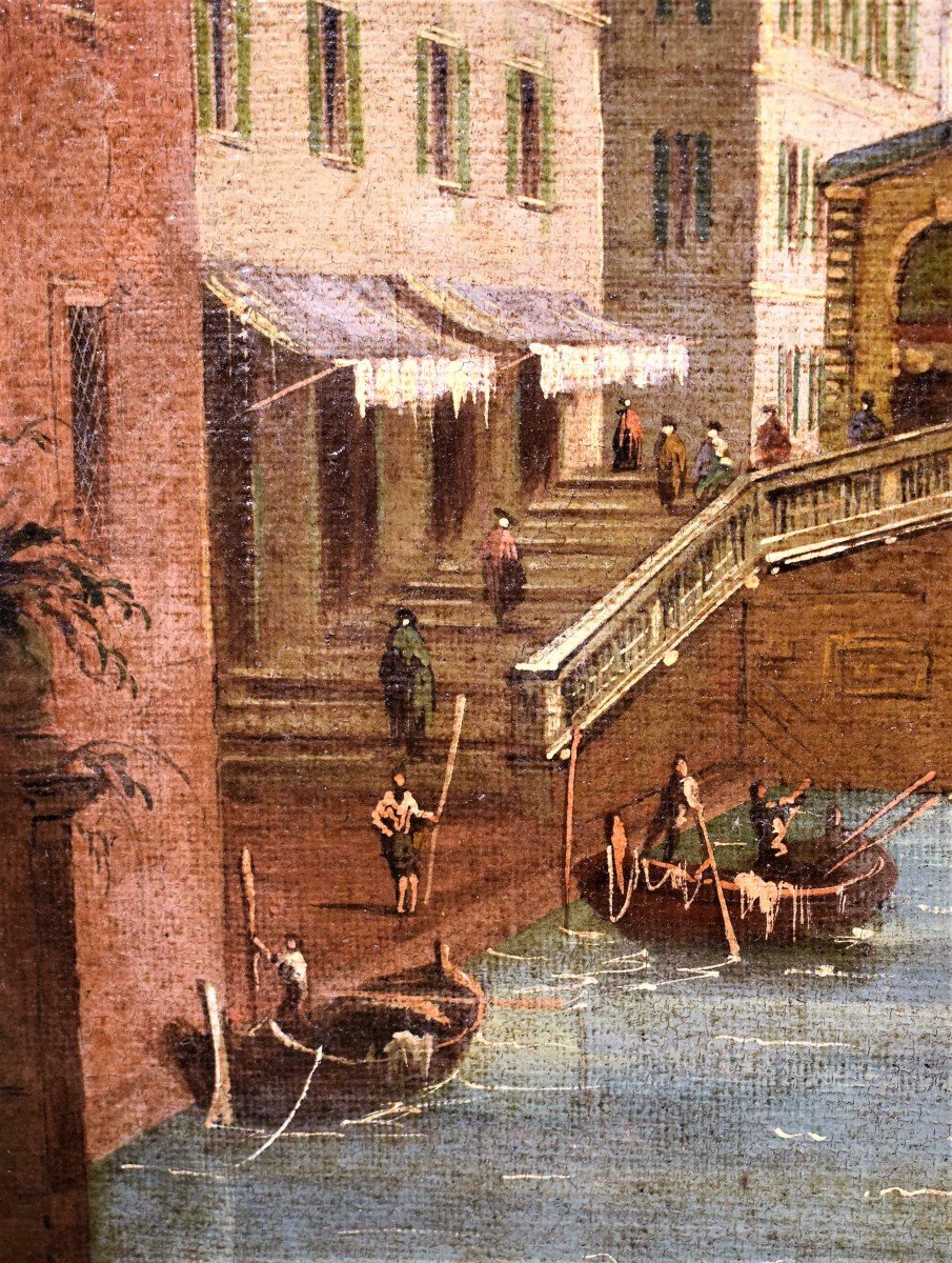 Venice, Grand Canal And Rialto Bridge - Giovanni Grubas (venice, 1830 - Pula, 1919)-photo-5