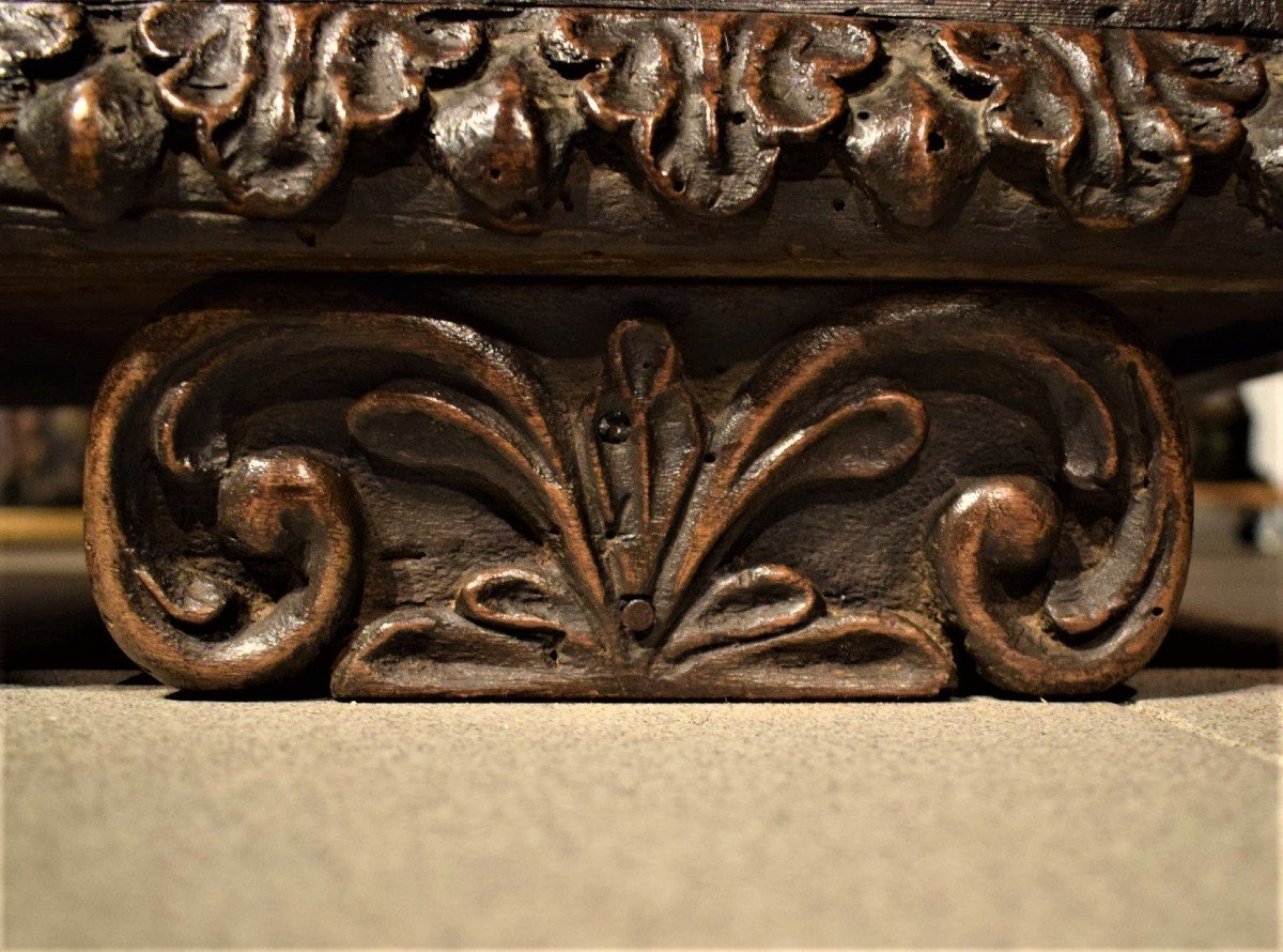 Chest In Walnut Sculpted - Renaissance Lombarde - Italy Late 16th Century-photo-3