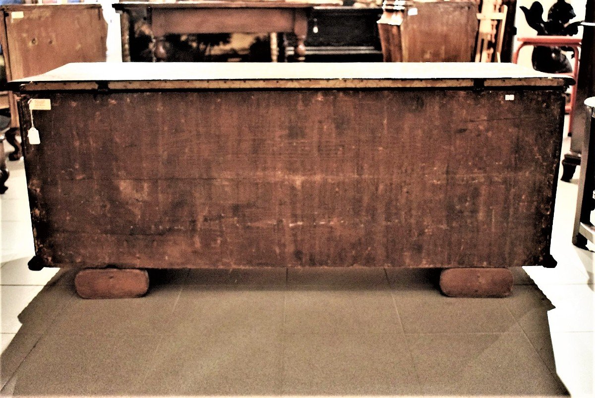 Chest In Walnut Sculpted - Renaissance Lombarde - Italy Late 16th Century-photo-4