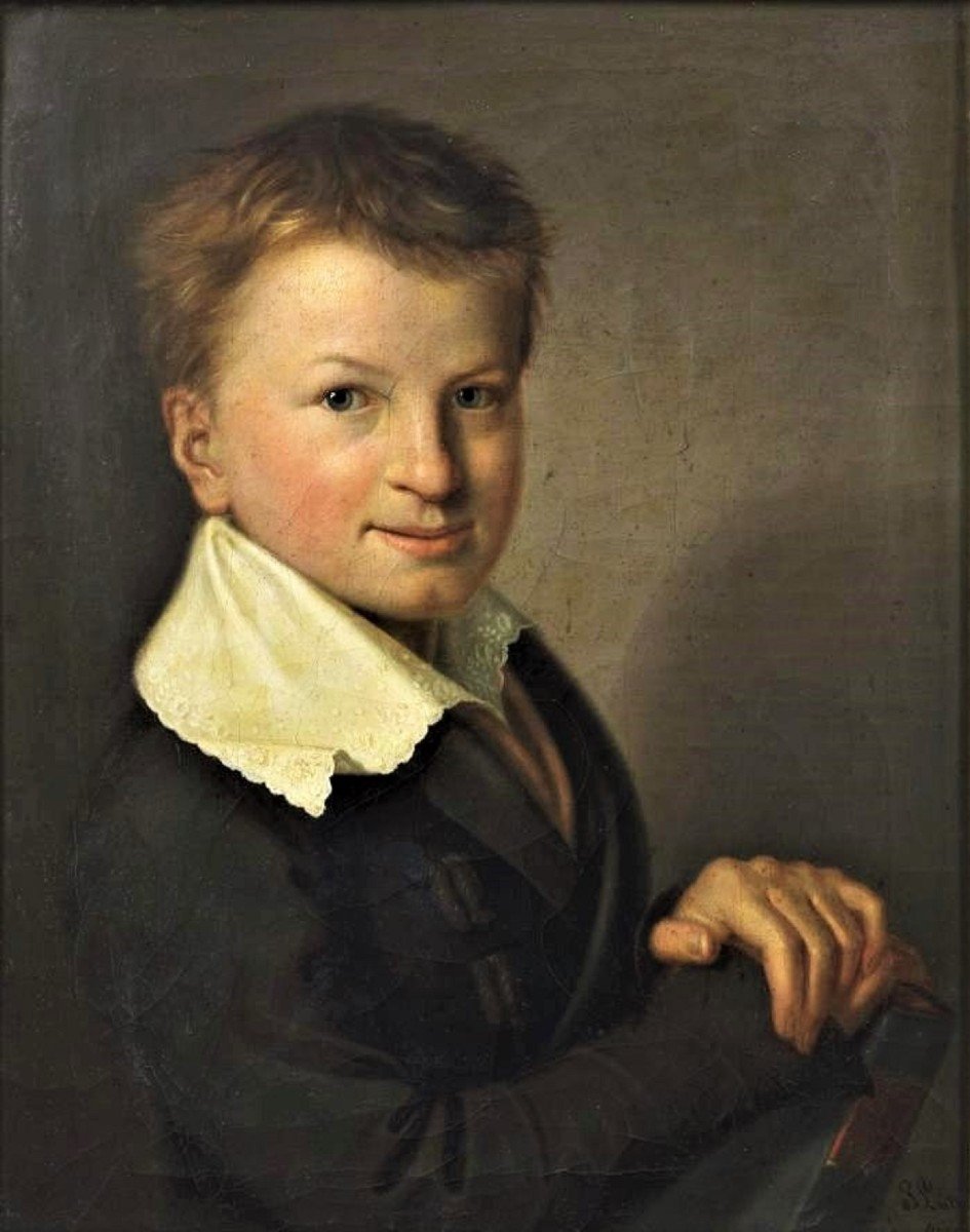 Portrait de jeune garçon - JOHANNES LUTHY (Suisse, 1803-1873)-photo-2