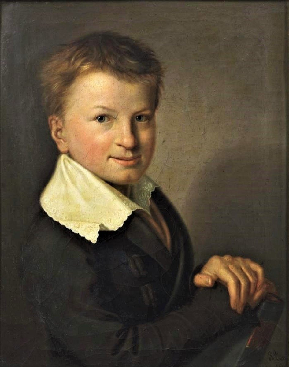 Portrait de jeune garçon - JOHANNES LUTHY (Suisse, 1803-1873)-photo-2