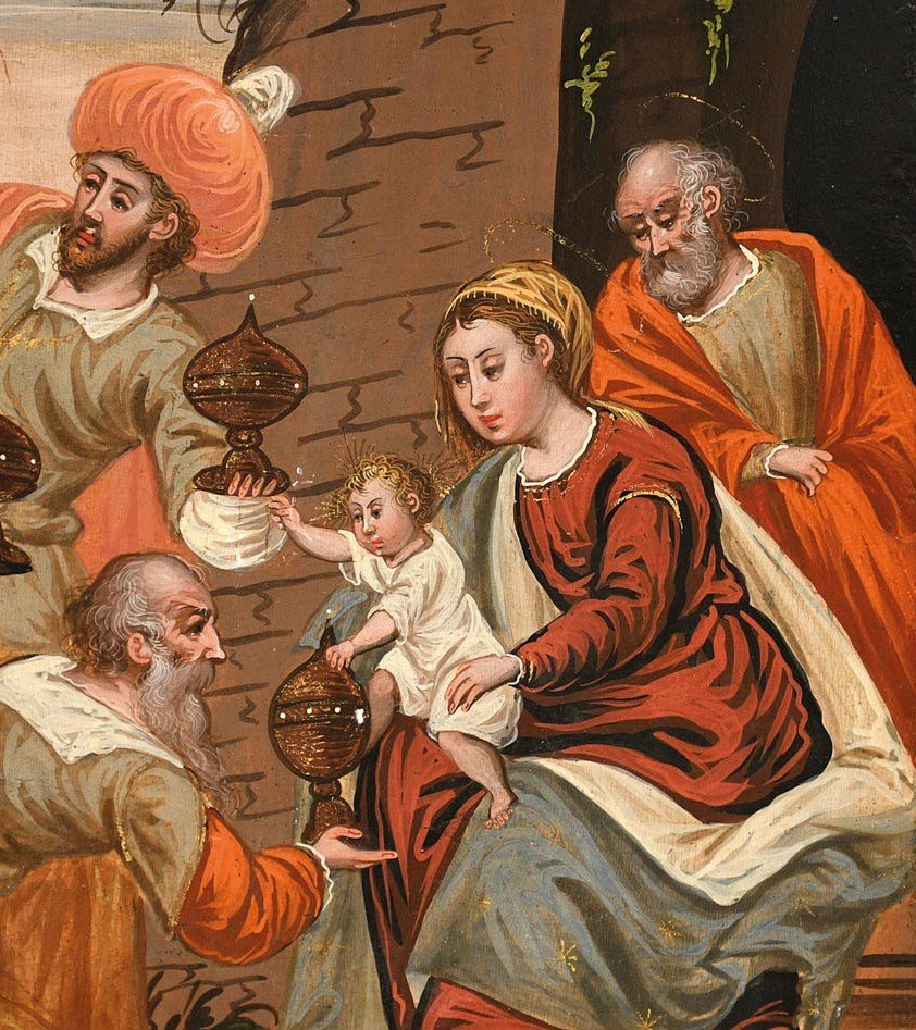 Adoration Of The Magi -  Venetian-cretan  Icone Of The 17th Century-photo-4