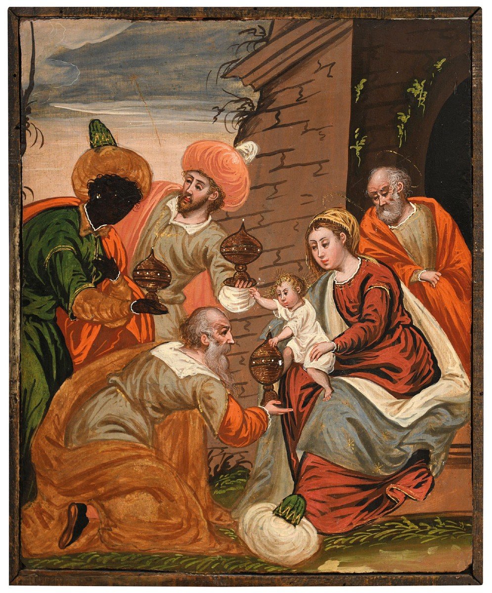 Adoration Of The Magi -  Venetian-cretan  Icone Of The 17th Century