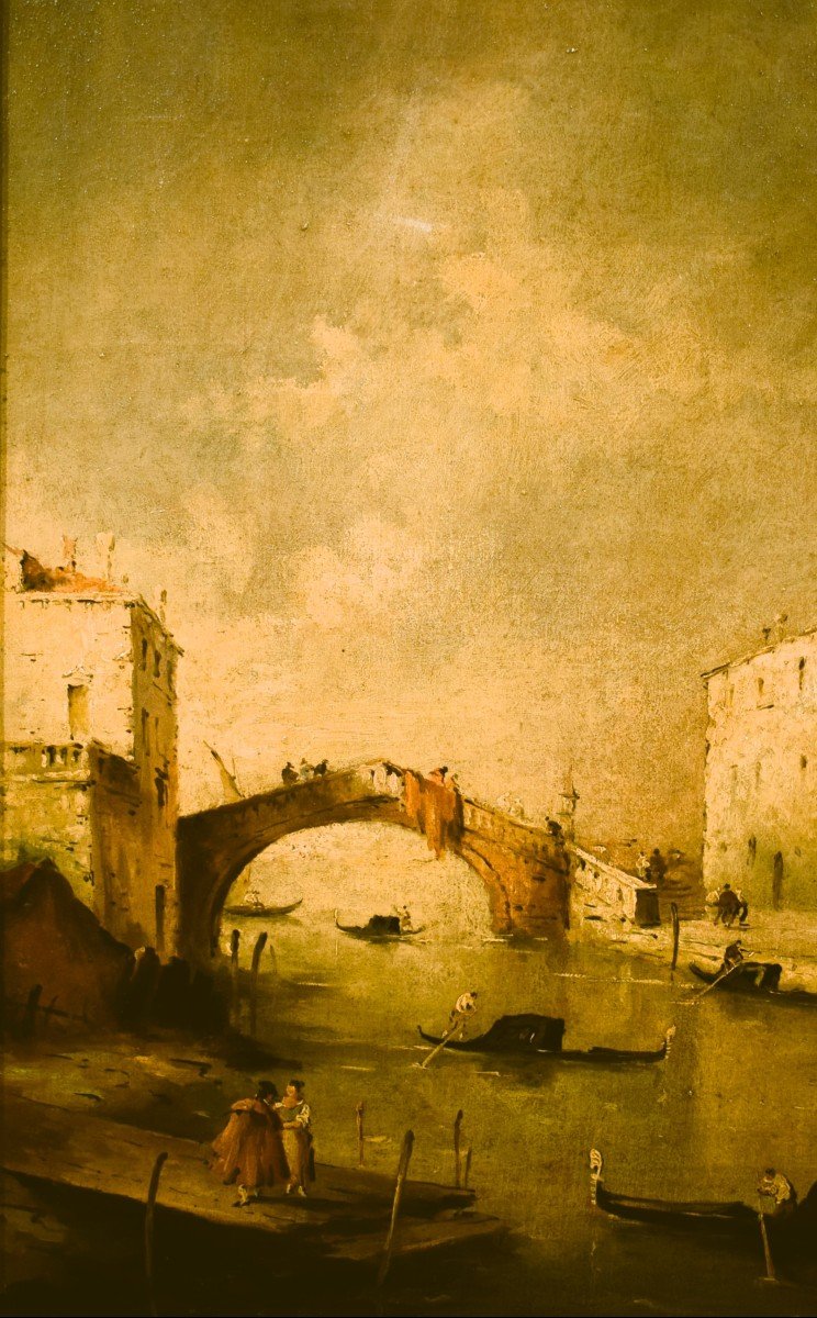 Venise, le Canal des Mendiants -  école vénitienne du XIXe siècle-photo-3