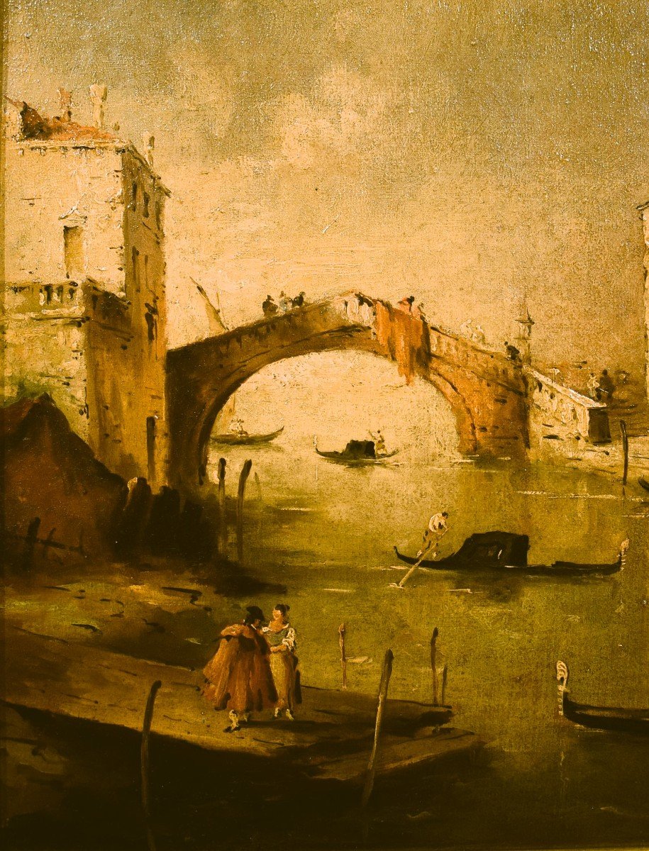 Venise, le Canal des Mendiants -  école vénitienne du XIXe siècle-photo-1