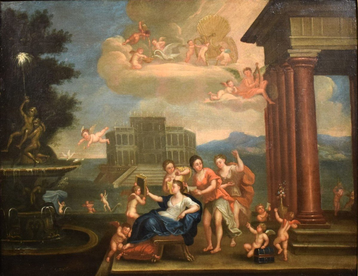 Les toilettes de Vénus - cercle de Francesco Albani (Bologne 1578-1660)-photo-1