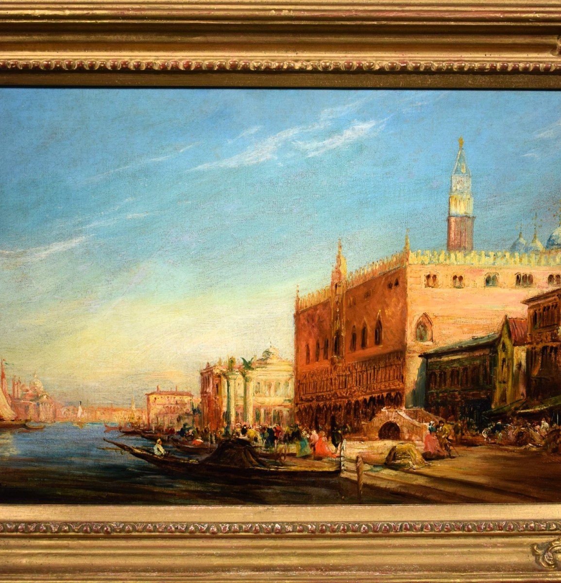 Venise, Bassin de Saint-Marc - Ecole française du XIXème siècle-photo-3