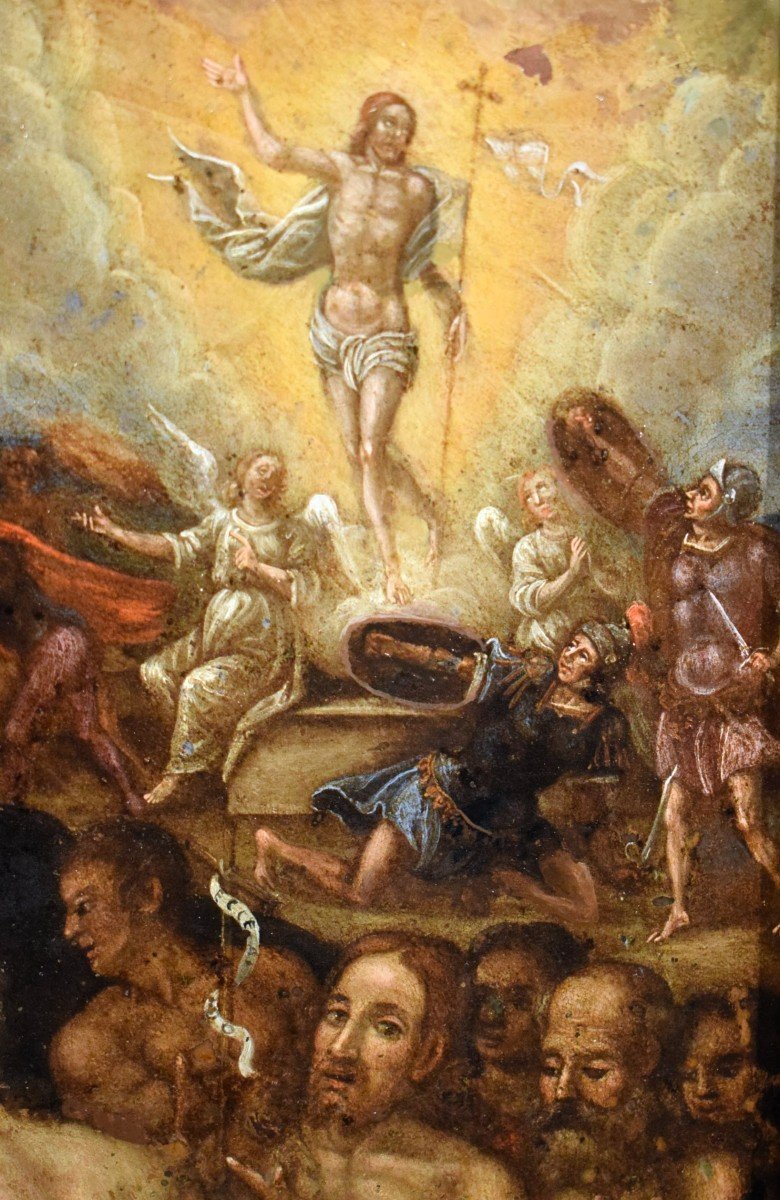  Resurrection And Descent Into Hell - Antwerp, Late 16th Century - Oil On Copper-photo-5
