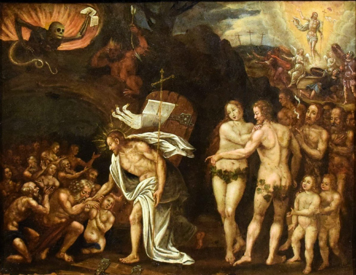  Resurrection And Descent Into Hell - Antwerp, Late 16th Century - Oil On Copper