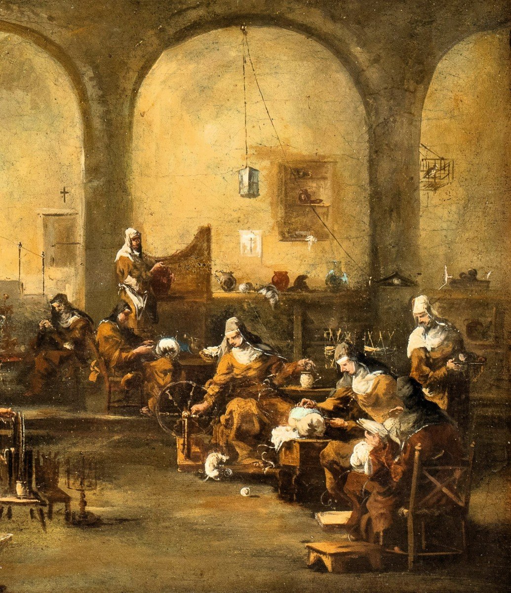 Nuns In The Convent - Workshop Of Alessandro Magnasco-photo-4