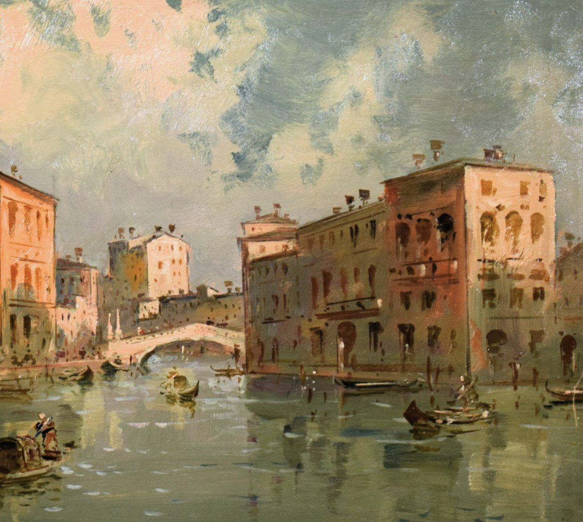 Venise, Le Grand Canal à Cannaregio - Giuseppe Riva (ivrée 1834-1916)-photo-4