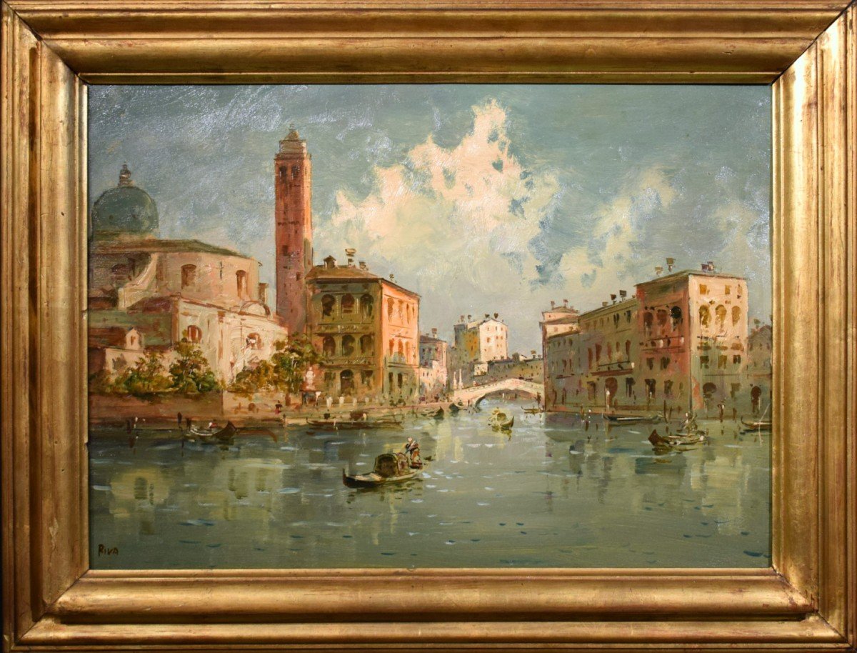 Venise, Le Grand Canal à Cannaregio - Giuseppe Riva (ivrée 1834-1916)