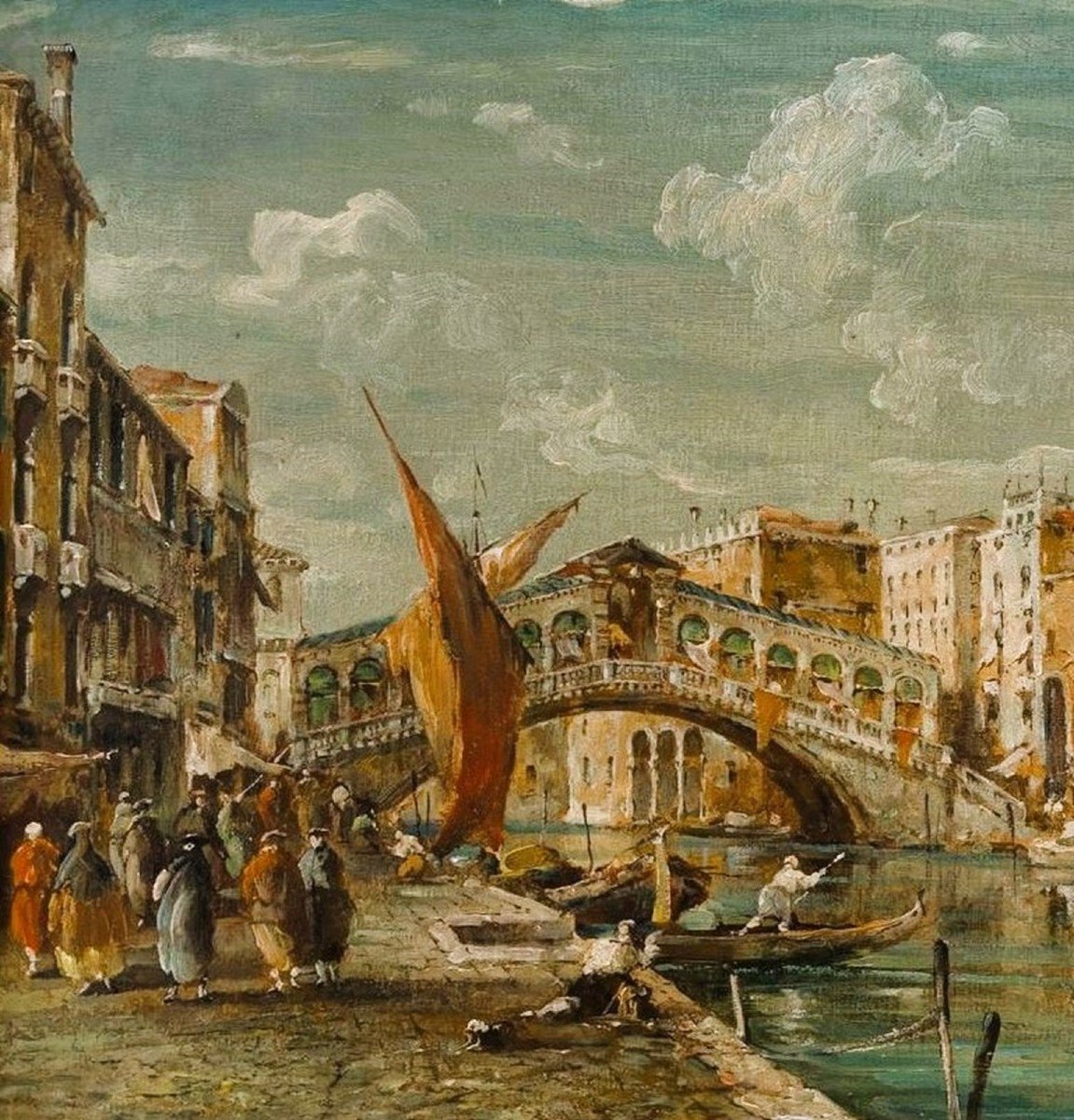 The Grand Canal And The Rialto Bridge - Eugenio Bonivento  (1880 -1956)-photo-4