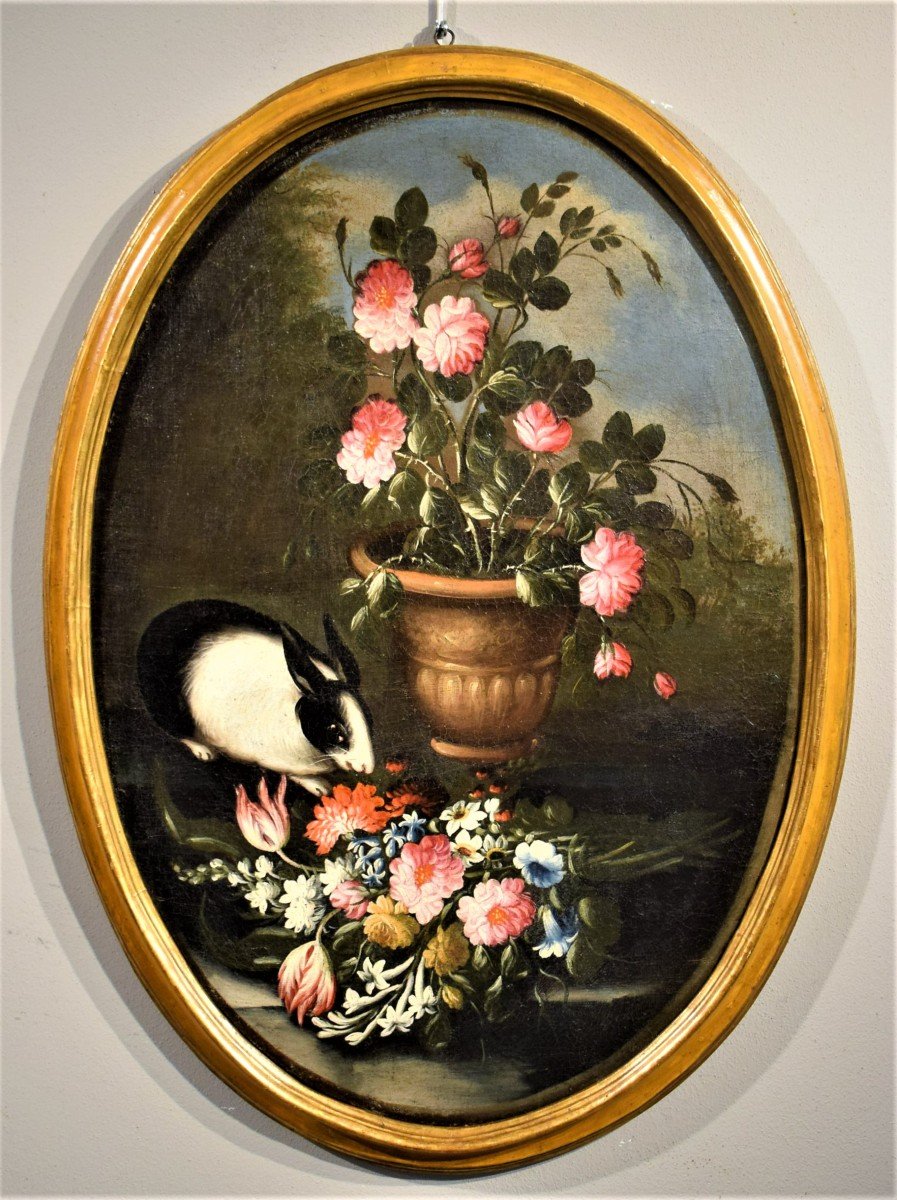 Paire de natures mortes de fleurs - Giacomo Nani (1698-1755)-photo-2