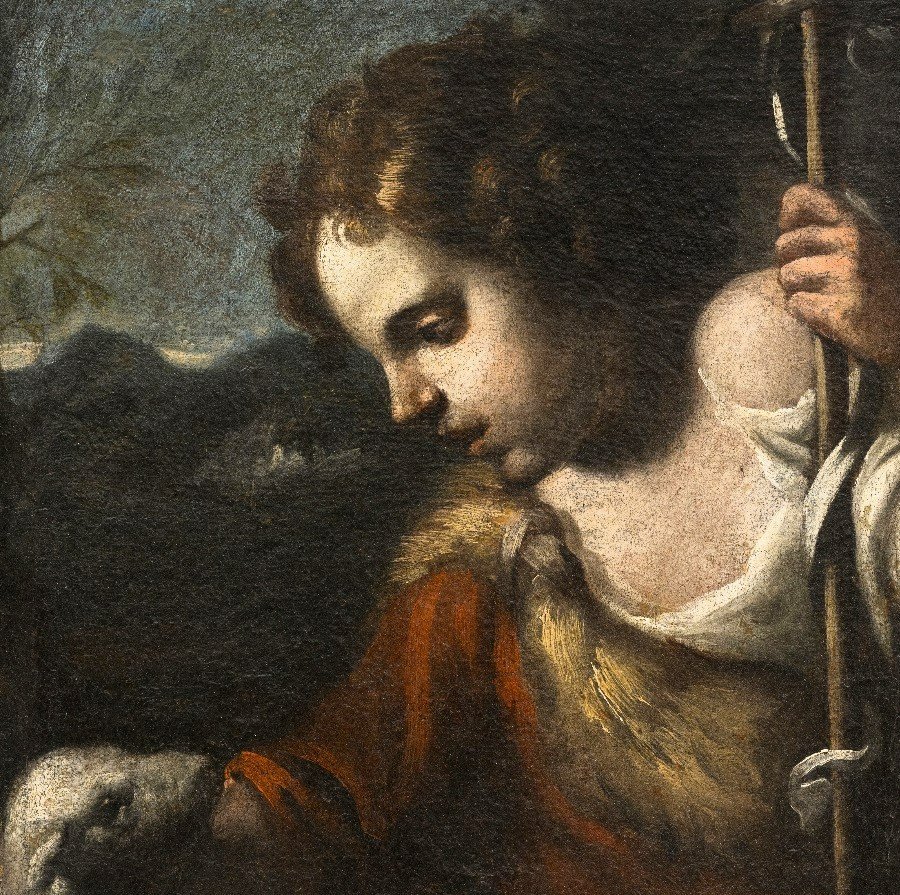 Saint John The Baptist As A Child - Emilian School Of The 17th Century-photo-3