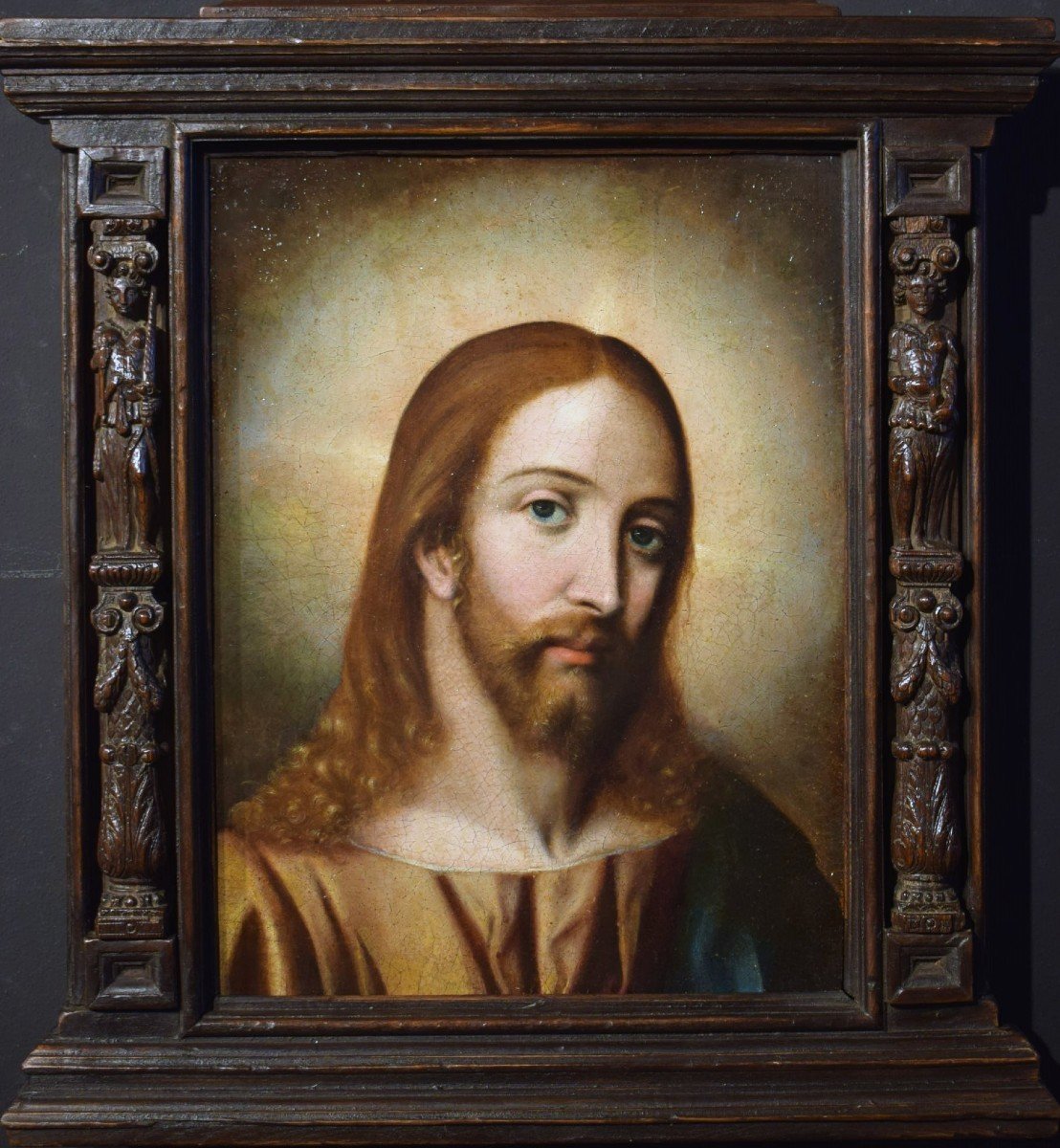 Christ Salvator Mundi - Oil On The Table - Lombard School 16th-photo-2