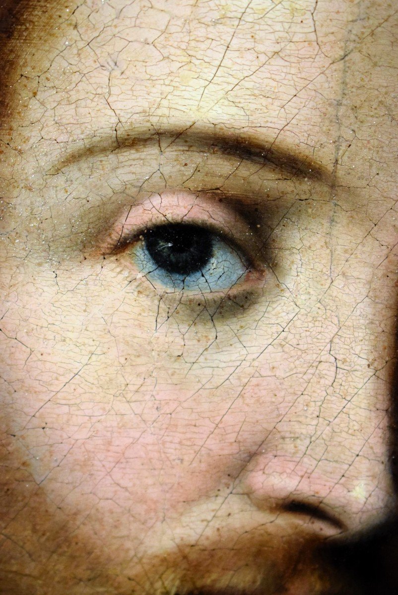 Christ Salvator Mundi - Oil On The Table - Lombard School 16th-photo-3