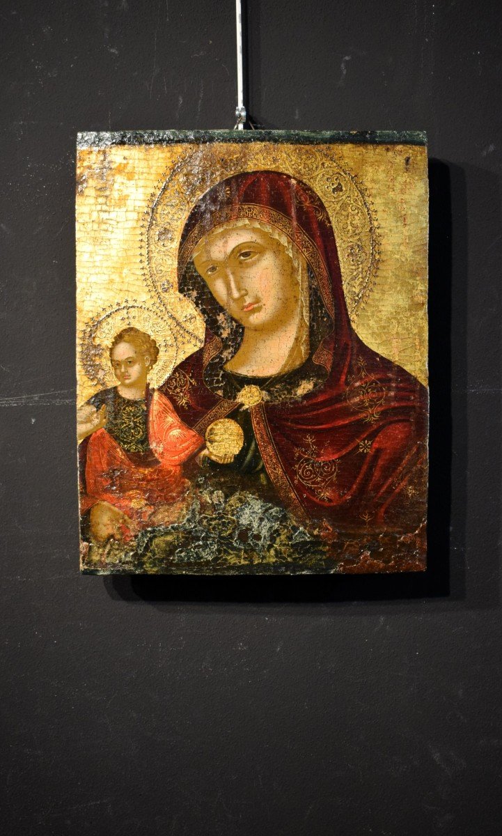 Madonna And Child - Gold Background  - Cretan-venetian School  -16th Century-photo-4