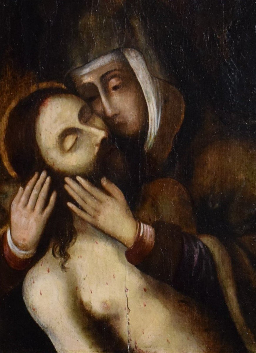 Compassion - Oil On The Table -  Spain, 16th Century-photo-2