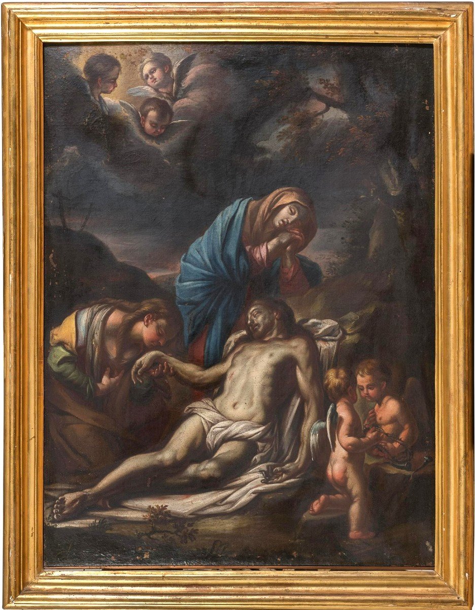 Pieta -  Pietro da Cortona  entourage - Rome, 17e siècle-photo-8