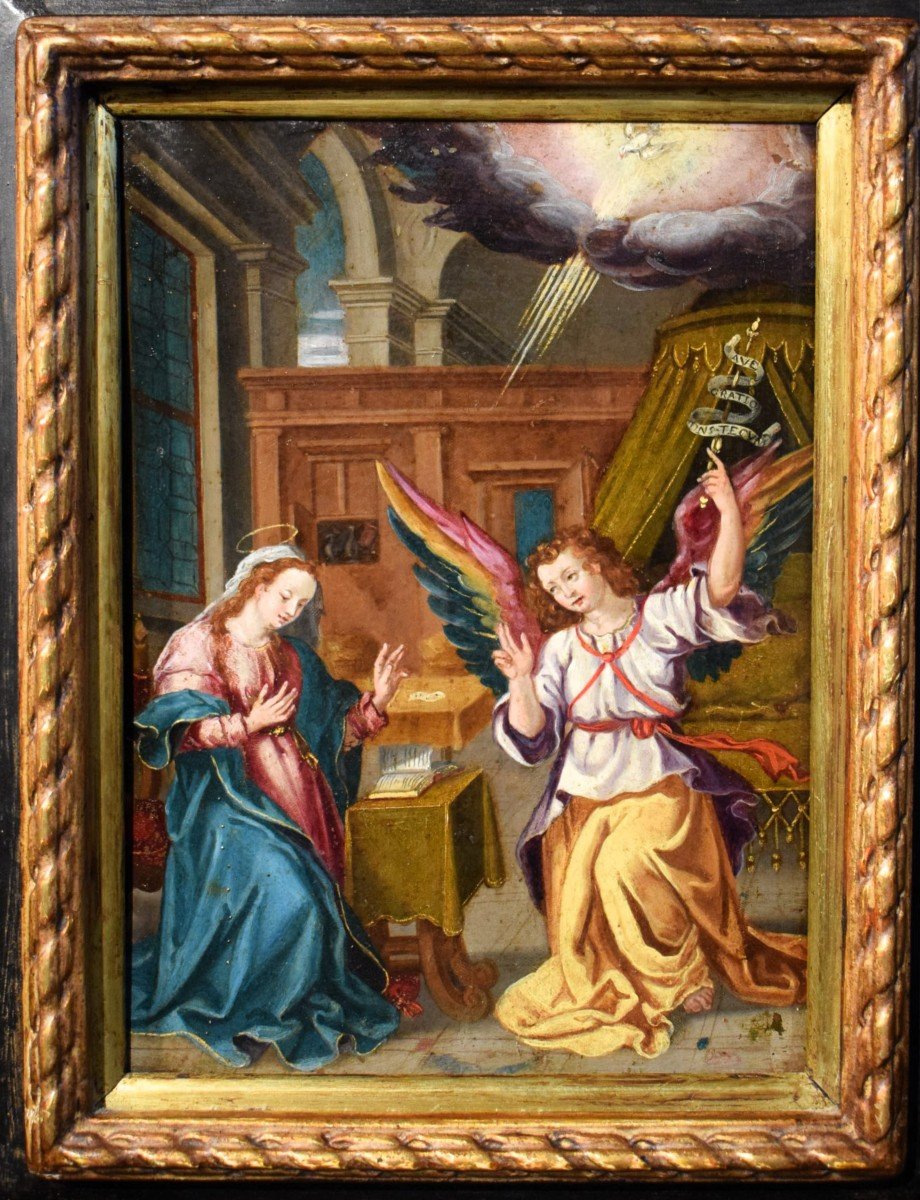 Annunciation" -oil On Copper - Frans Francken Ii° (1581-1642) Workshop-photo-2
