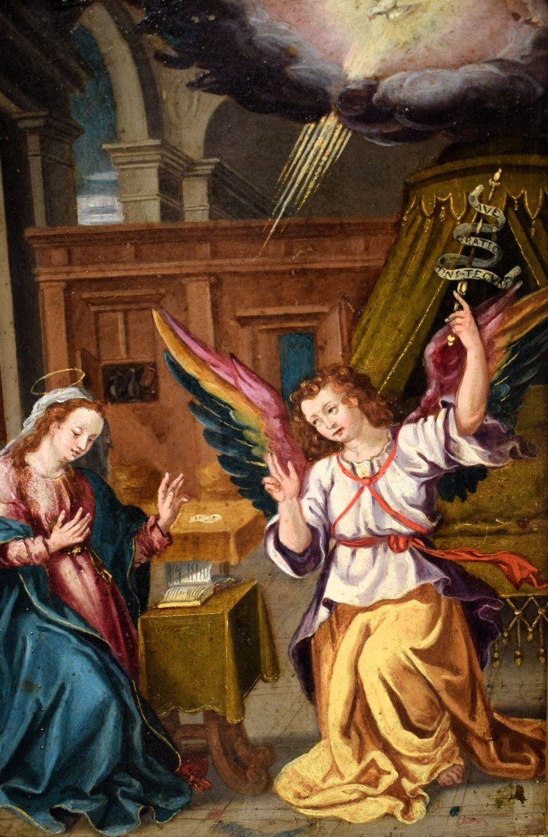 Annunciation" -oil On Copper - Frans Francken Ii° (1581-1642) Workshop-photo-1