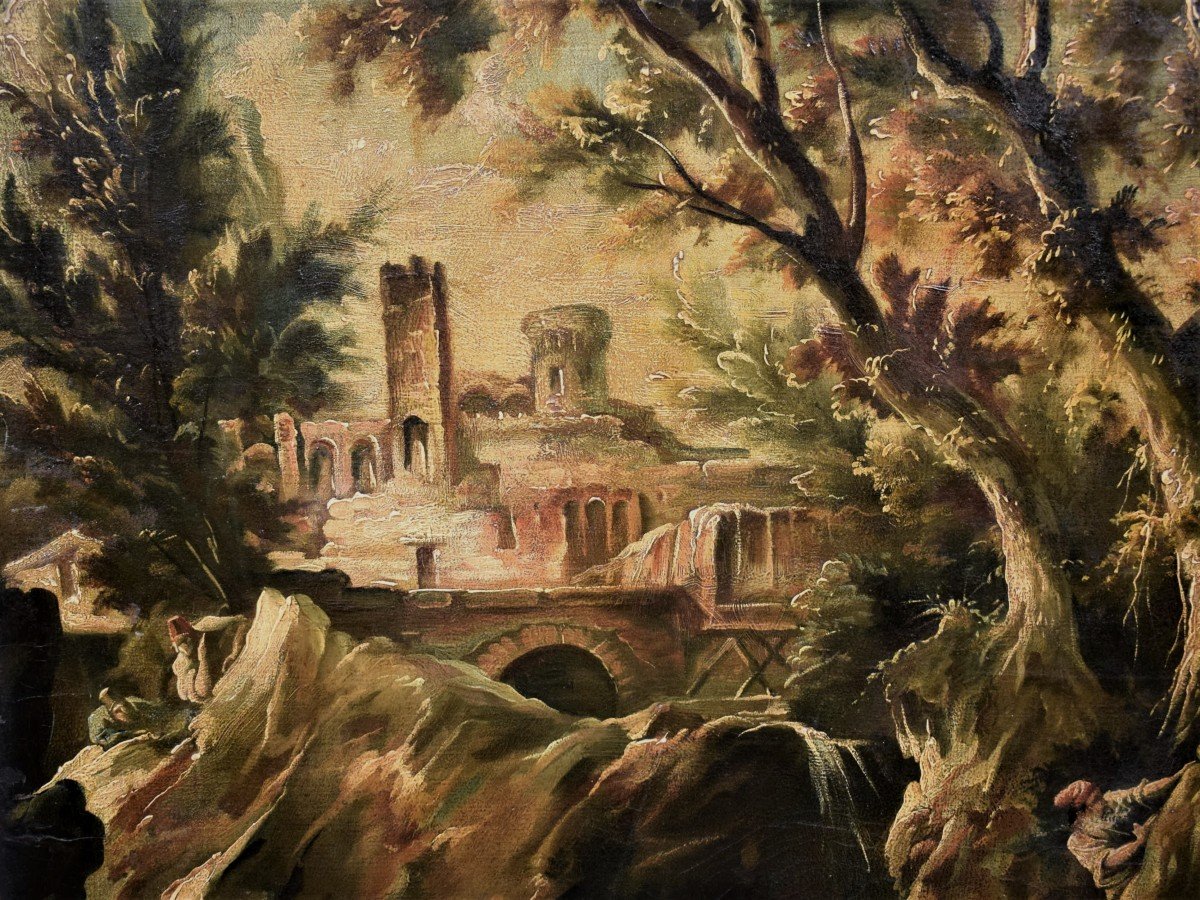 Paysage Fantastique - Alessandro Magnasco (gênes 1667 - 1749) Attr.-photo-4