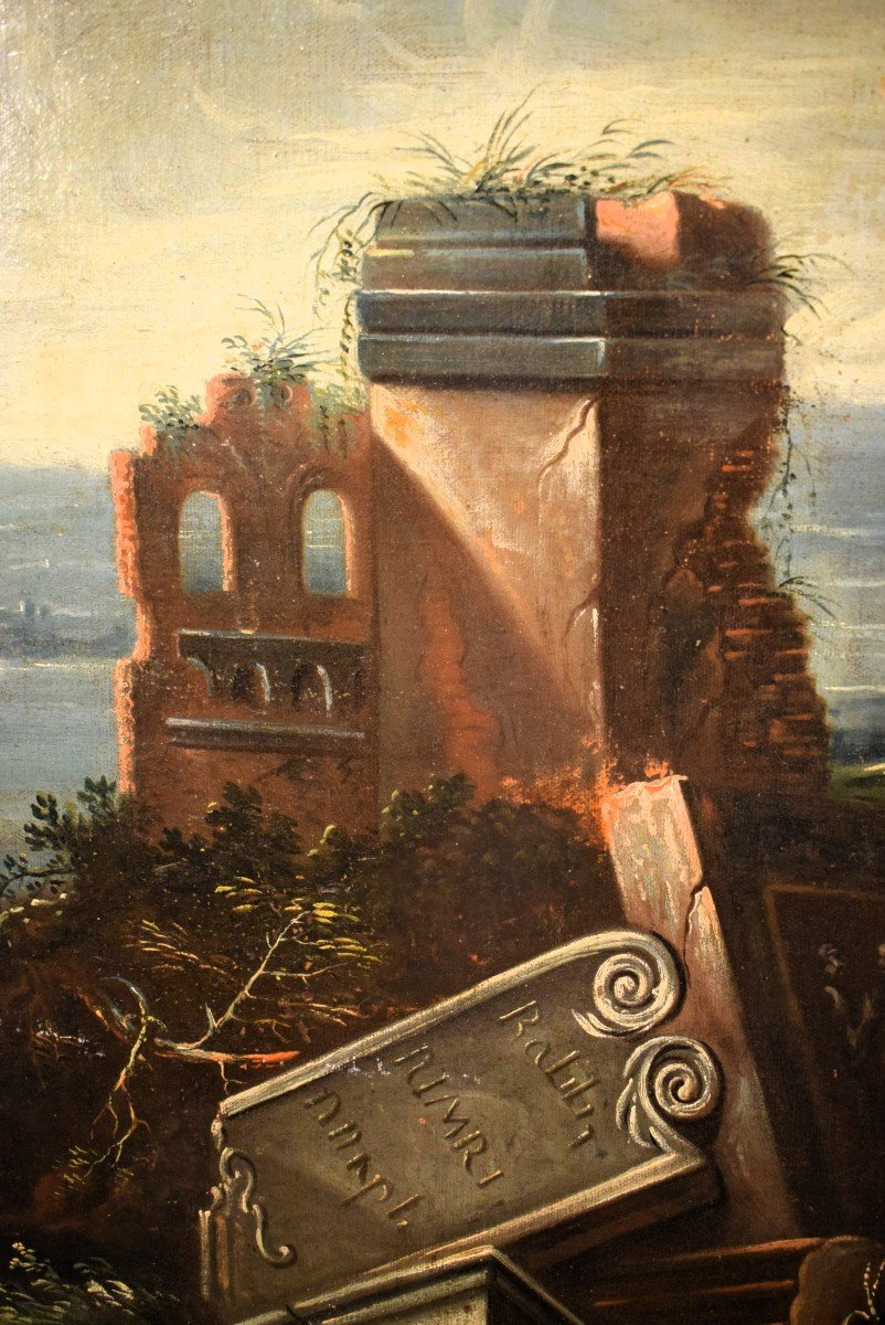 Antonio Diziani (venice 1737-1797) Workshop - Lake Landscape With Ruins And Figures-photo-6