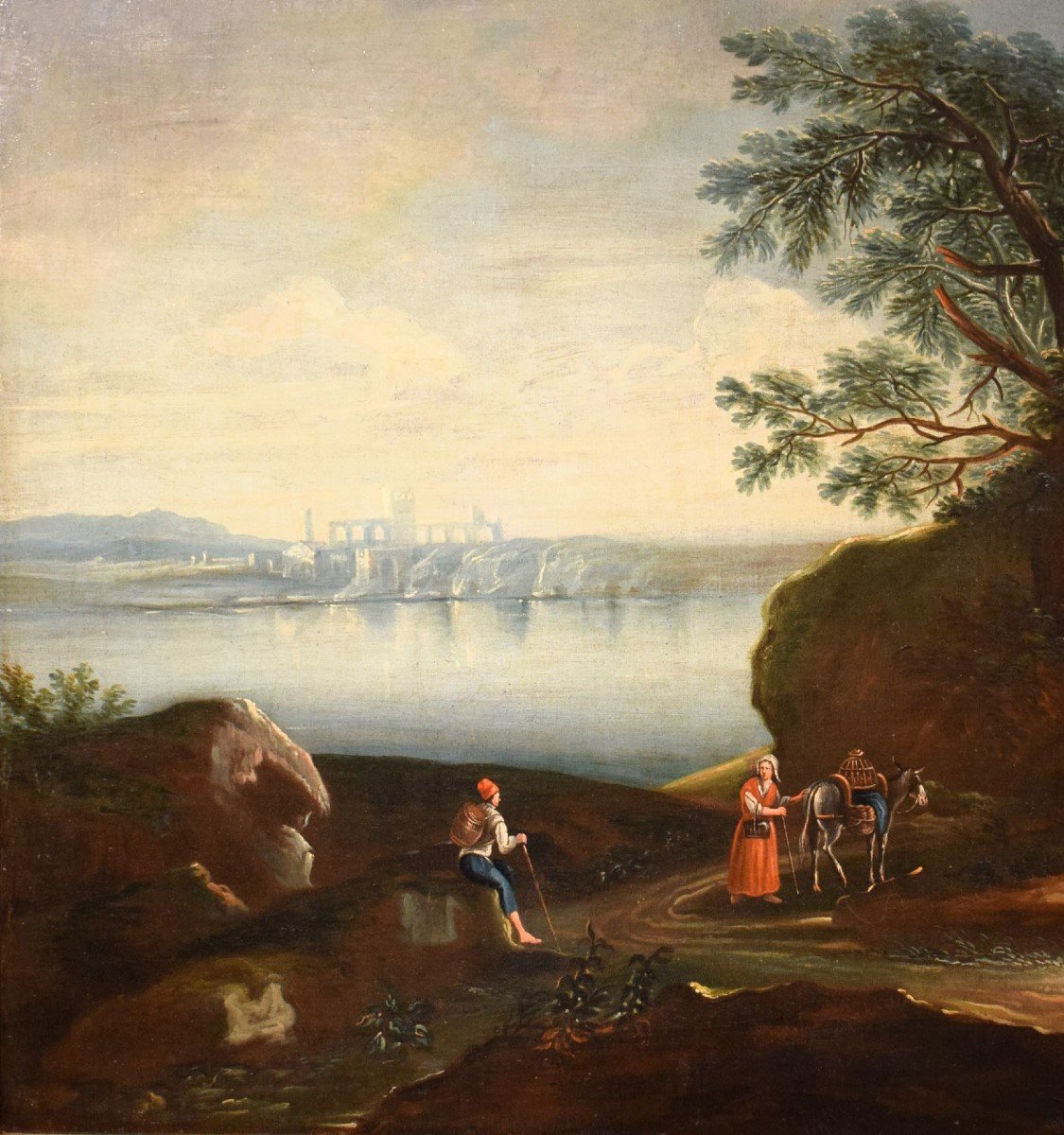 Antonio Diziani (venice 1737-1797) Workshop - Lake Landscape With Woods-photo-2