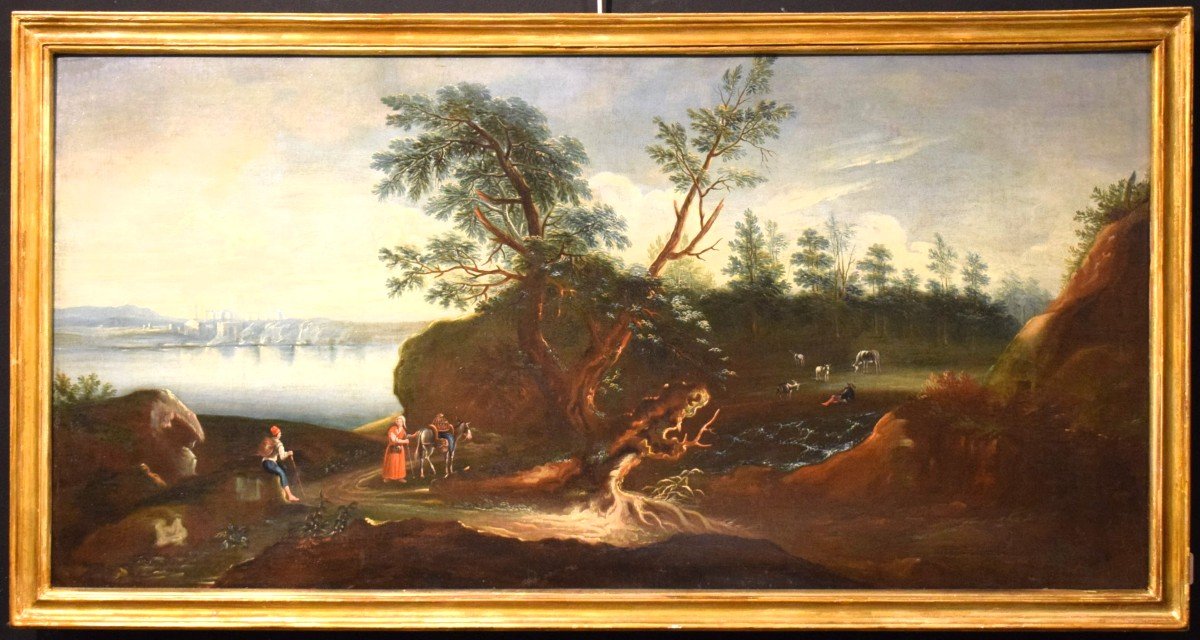 Antonio Diziani (venice 1737-1797) Workshop - Lake Landscape With Woods