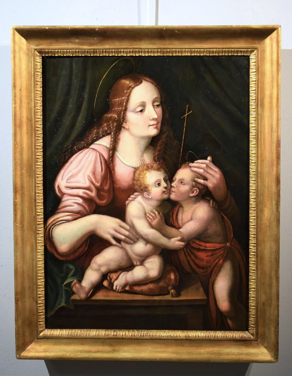 Madonna And Child With San Giovannino - Workshop Of Giovan Pietro Rizzoli  16th Century-photo-6