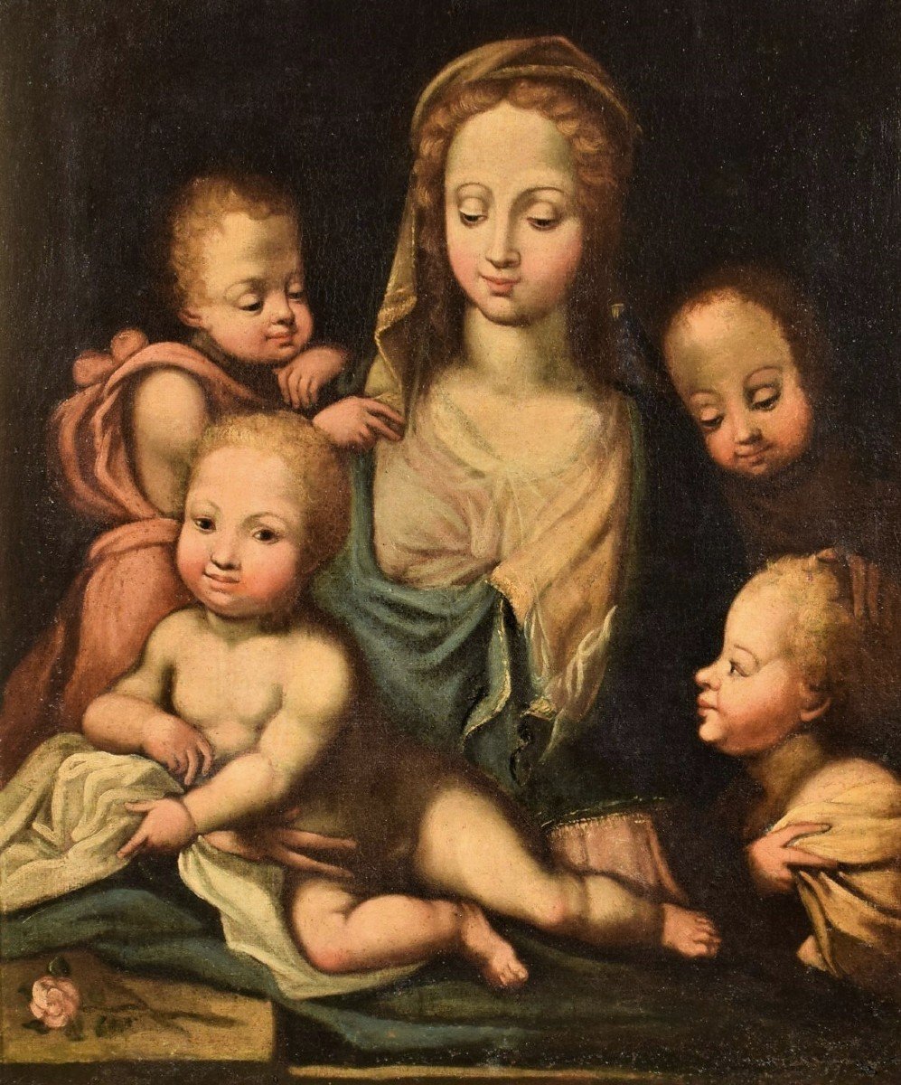 Madonna With Child And Angels - Italian School Of The 16th Century 